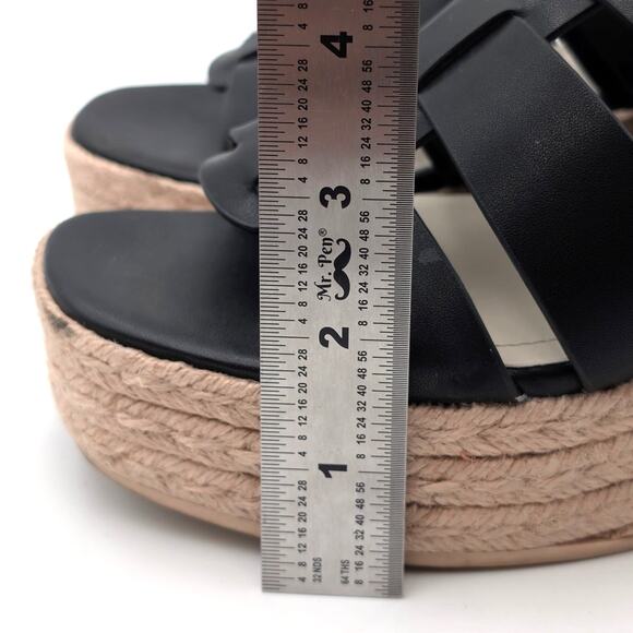 Franco Sarto Tevin Espadrille Platform Sandals Women's Black Size US8M EU38.5 - Picture 10 of 10